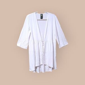 Pure Essence Elegant White Cardigan Sweater size Large